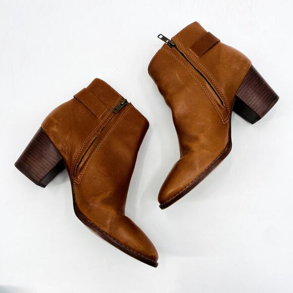 Madewell cognac brown heeled booties - Picture 2 of 6